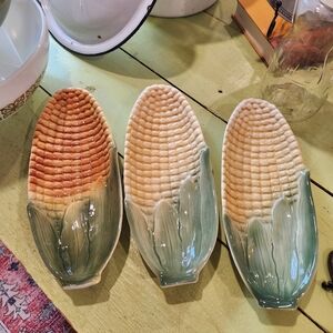 Vintage Set Of 3 Corn Dishes